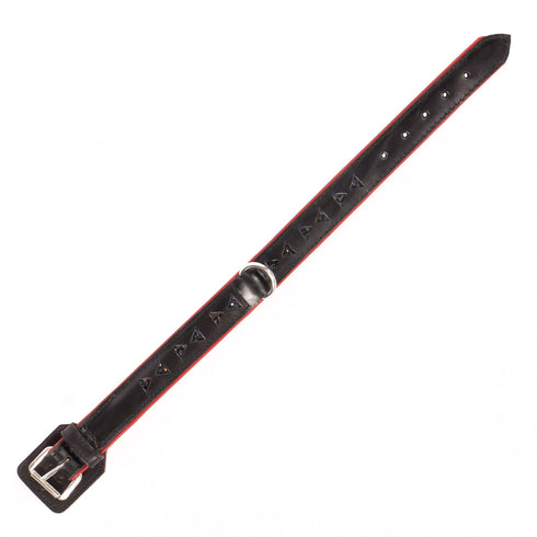 SiaLinda Premium Leder Halsband schwarz rot mit Glitter - Made in Italy - SiaLinda.com
